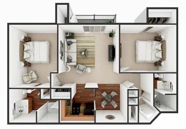 2 beds, 2 baths, 1,025 sqft, $1,104
