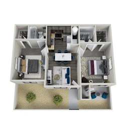 2 beds, 2 baths, 900 sqft, $1,880