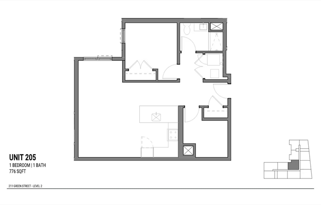 1 bed, 1 bath, 776 sqft, $3,300, Unit 305