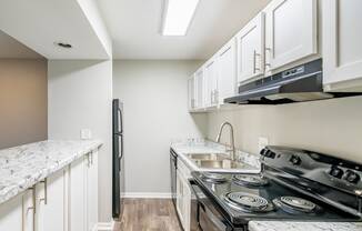 Renovated Kitchen with white appliances