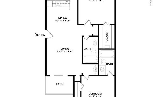 2 beds, 2 baths, 964 sqft, $1,620