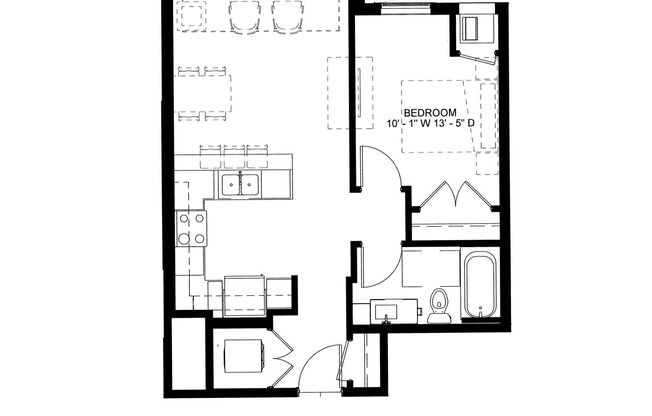 1 bed, 1 bath, 699 sqft, $1,555, Unit 109
