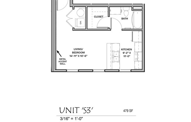 Studio, 1 bath, 497 sqft, $1,420, Unit 206 (Furnished)