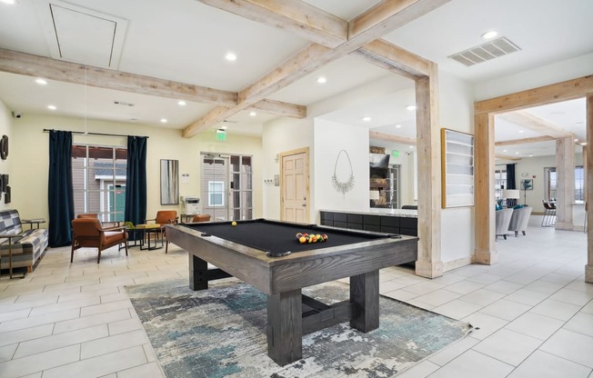 the preserve at ballantyne commons pool table in the clubhouse