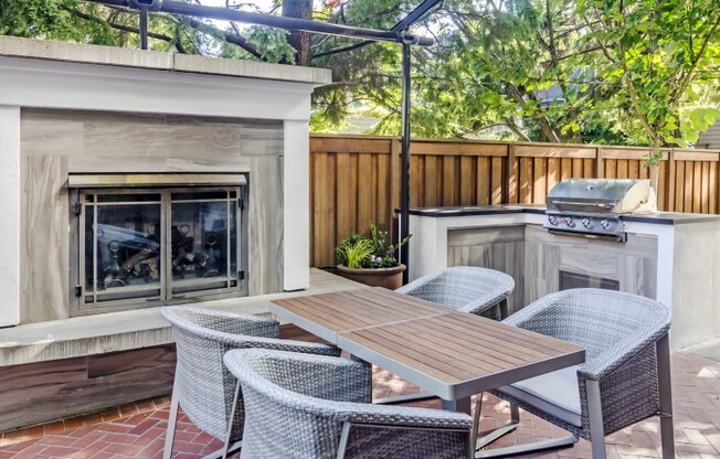 Outdoor BBQ Area with Fireplace