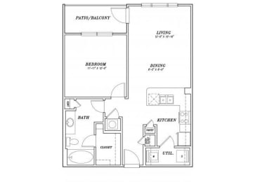 1 bed, 1 bath, 840 sqft, $1,553