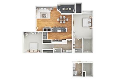 2 beds, 2 baths, 1,144 sqft, $1,835