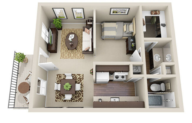 Studio, 1 bath, 502 sqft, $1,285