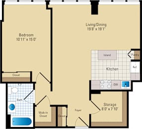 1 bed, 1 bath, 872 sqft, $2,002