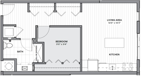 1 bed, 1 bath, 691 sqft, $2,362