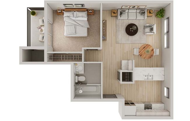 1 bed, 1 bath, 588 sqft, $1,450, Unit 129