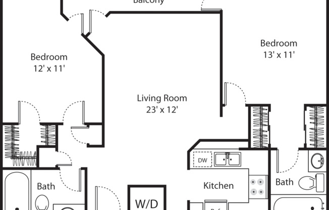 2 beds, 2 baths, 910 sqft, $2,956, Unit 110