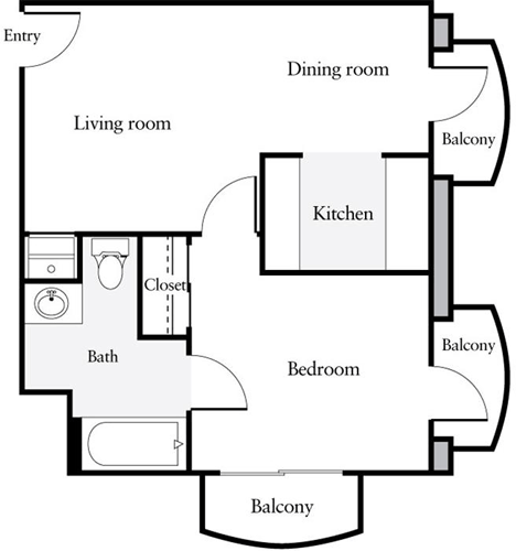 1 bed, 1 bath, 563 sqft, $3,192, Unit 426