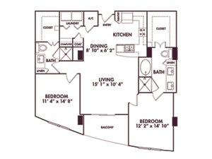 2 beds, 2 baths, 1,219 sqft, $2,284