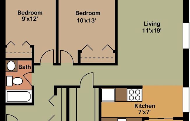 2 beds, 1 bath, 750 sqft, $1,275, Unit 204