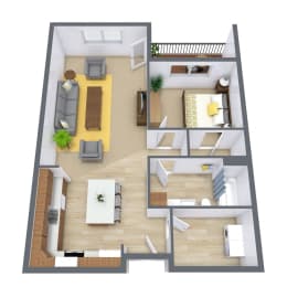 1 bed, 1 bath, 827 sqft, $1,070