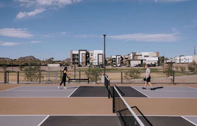 Pickleball courts at Amavida Marana Apartments in Marana Arizona