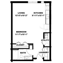 Studio, 1 bath, 543 sqft, $1,470