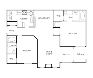 2 beds, 2 baths, 1,161 sqft, $1,494