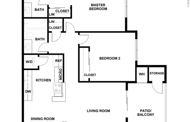 2 beds, 2 baths, 901 sqft, $3,122