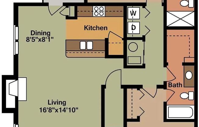 2 beds, 2 baths, 1,150 sqft, $1,510, Unit 5823PS