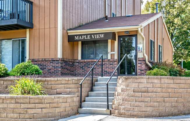 Leasing office exterior at Maple View Apartments, Omaha, NE