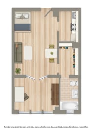 Studio, 1 bath, 413 sqft, $1,695