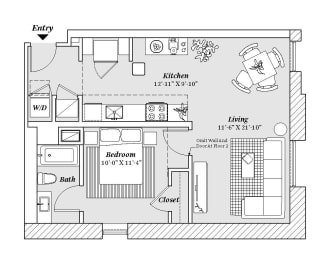 1 bed, 1 bath, 783 sqft, $1,434