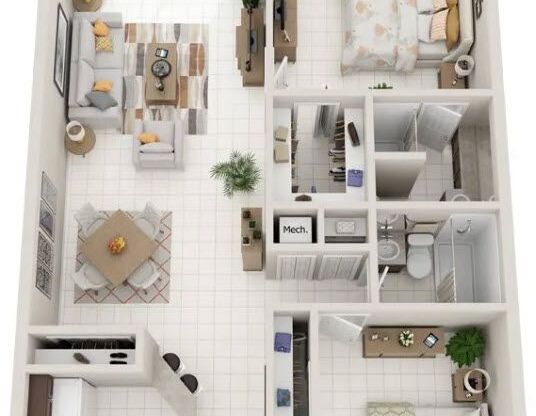 2 beds, 2 baths, 1,000 sqft, $2,495