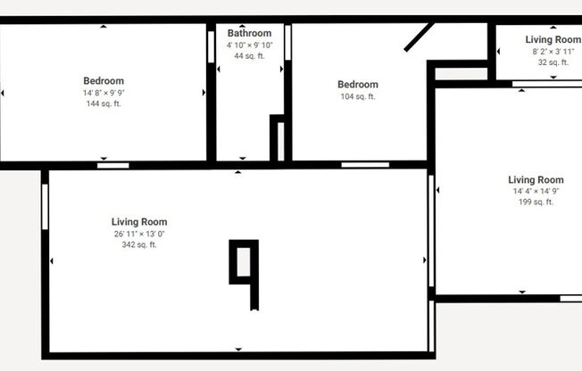 2 beds, 1 bath, 1,008 sqft, $1,050, Unit 2nd Floor