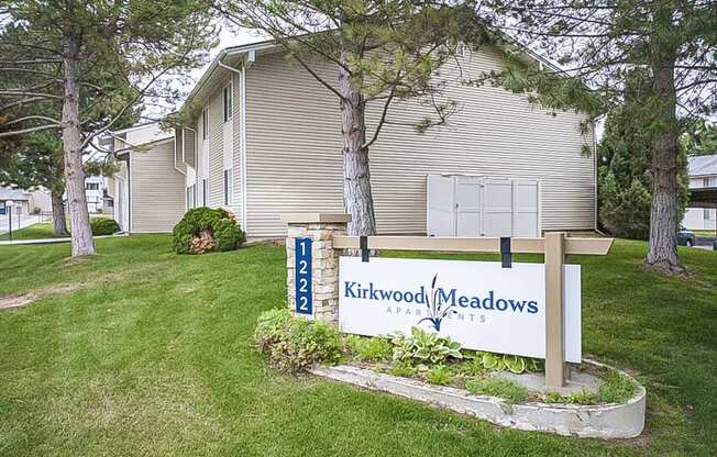 a sign in front of a house at Kirkwood Meadows, Pocatello, ID 83201