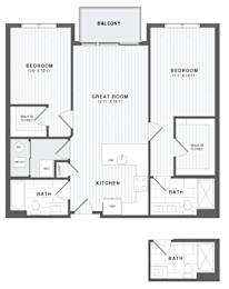 2 beds, 2 baths, 1,130 sqft, $2,730