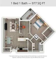 1 bed, 1 bath, 977 sqft, $1,720