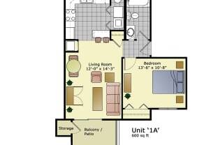 1 bed, 1 bath, 600 sqft, $1,275