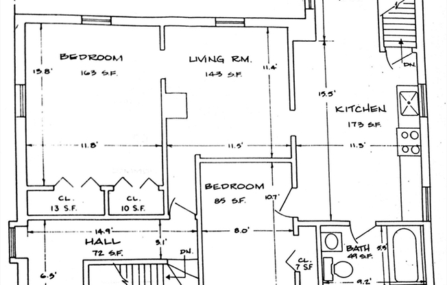 2 beds, 1 bath, 812 sqft, $2,300, Unit 3