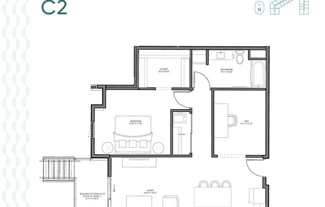 1 bed, 1 bath, 963 sqft, $1,845, Unit 314N