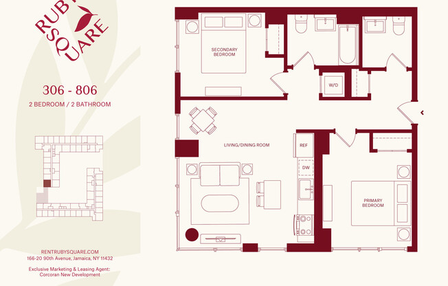 2 beds, 1.5 baths, $3,495, Unit 506
