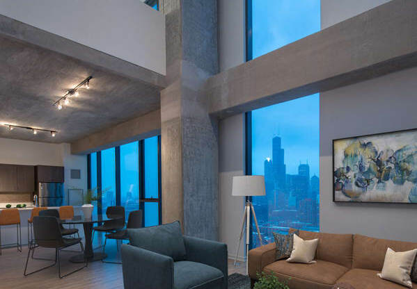 Living And Dining at One 333, Chicago, IL, 60605