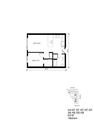 1 bed, 1 bath, 670 sqft, $2,311