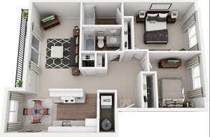 2 beds, 2 baths, 868 sqft, $1,929
