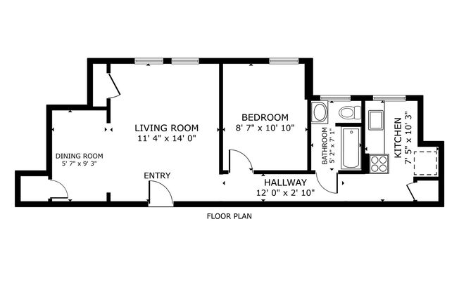 1 bed, 1 bath, 1 sqft, $1,100, Unit 2D