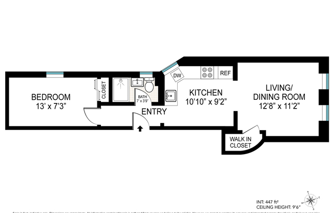 1 bed, 1 bath, $3,450, Unit 5N