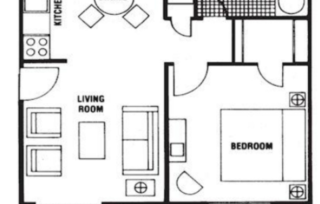 1 bed, 1 bath, 518 sqft, $774