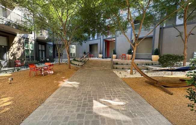Safe Walking Paths In Courtyard at Civic at Frisco Square Apartments, Frisco, 75034