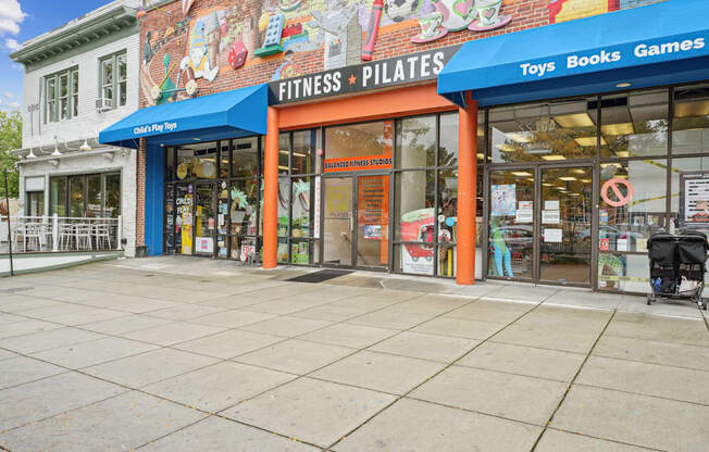 A storefront with a sign that reads