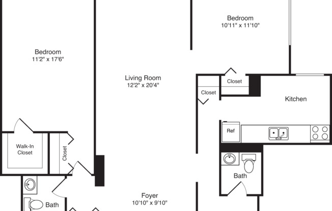 2 beds, 1 bath, 1,041 sqft, $7,073, Unit 25H