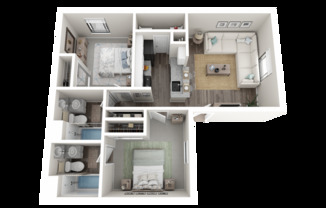 2 beds, 2 baths, 825 sqft, $1,350