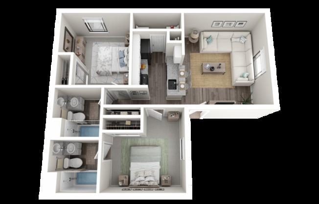 2 beds, 2 baths, 825 sqft, $1,350