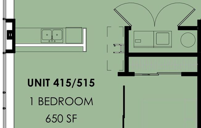 1 bed, 1 bath, 453 sqft, $2,500, Unit 410-515