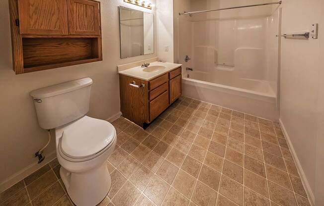 Spacious bathroom at Bexley Village, Greenwood, IN, 46143